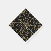 ゴシック様式のハロウィーンスパイダーウェブ金ゴールド スタンダードカクテルナプキン (角)
