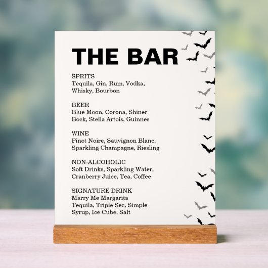 ゴシック様式のハロウィーンブラックとブルゴーニュ結婚ーズ アクリルサイン (ニュートラル)