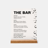 ゴシック様式のハロウィーンブラックとブルゴーニュ結婚ーズ アクリルサイン (正面)