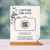 ゴシック様式のハロウィーンブラックとブルゴーニュ結婚ーズ アクリルサイン (ニュートラル)