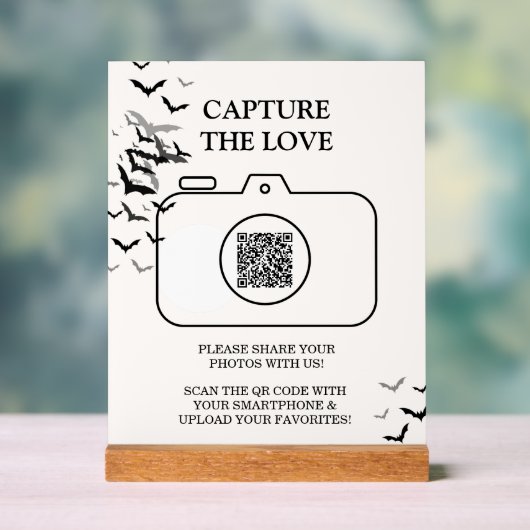 ゴシック様式のハロウィーンブラックとブルゴーニュ結婚ーズ アクリルサイン (ニュートラル)