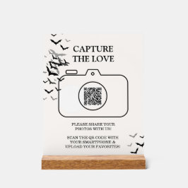 ゴシック様式のハロウィーンブラックとブルゴーニュ結婚ーズ アクリルサイン