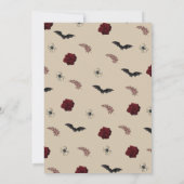 ゴシック様式のハロウィーンベイビーシャワー 招待状 (裏面)