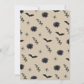 ゴシック様式のハロウィーンベイビーシャワー 招待状 (裏面)