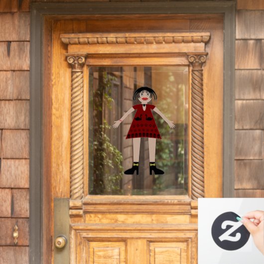 ゴシック様式のハロウィーンヴァンパイレディ ウィンドウサイン (ホームデコレーション)