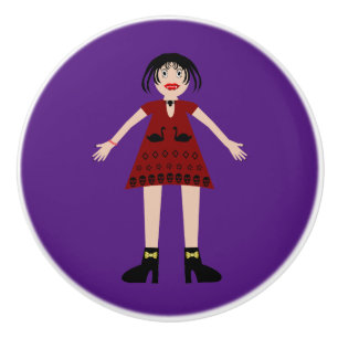 ゴシック様式のハロウィーンヴァンパイレディ セラミックノブ