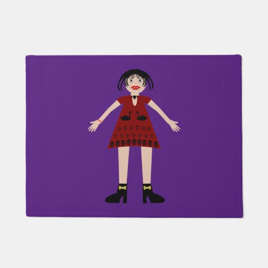 ゴシック様式のハロウィーンヴァンパイレディ ドアマット (正面)