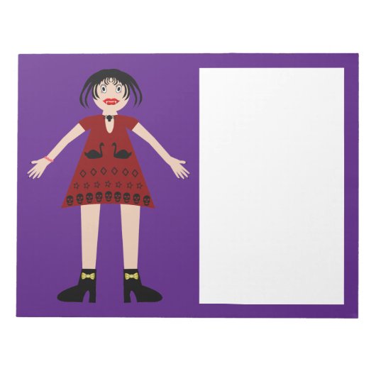 ゴシック様式のハロウィーンヴァンパイレディ ノートパッド (正面)