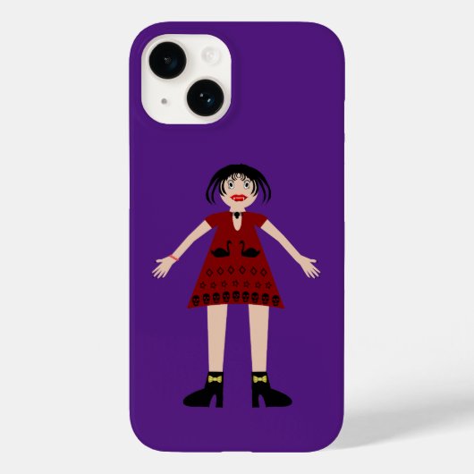 ゴシック様式のハロウィーンヴァンパイレディ Case-Mate iPhoneケース (裏面)