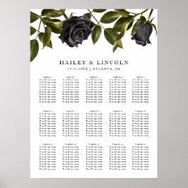 ゴシック様式のハロウィーンヴィンテージウェディングシーティングチャート ポスター