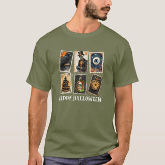 ゴシック様式のハロウィーンヴィンテージスタンプ Tシャツ