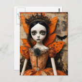 ゴシック様式のハロウィーン人形 ポストカード (正面/裏面)