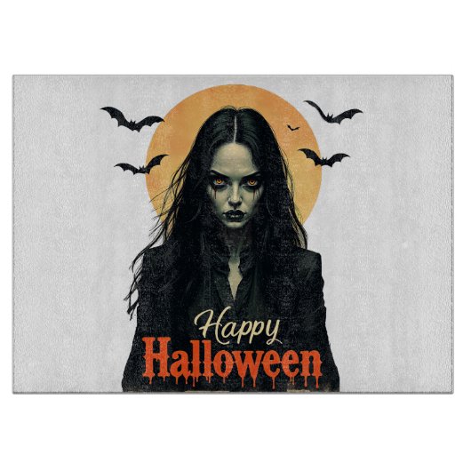 ゴシック様式のハロウィーン魔女 カッティングボード (正面)