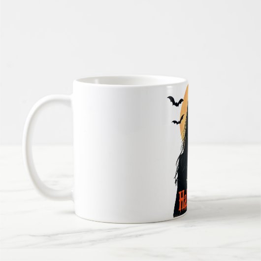 ゴシック様式のハロウィーン魔女 コーヒーマグカップ (左)