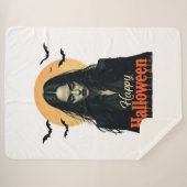 ゴシック様式のハロウィーン魔女 シェルパブランケット (正面(横))