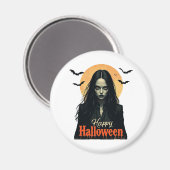 ゴシック様式のハロウィーン魔女 マグネット (正面/裏面)