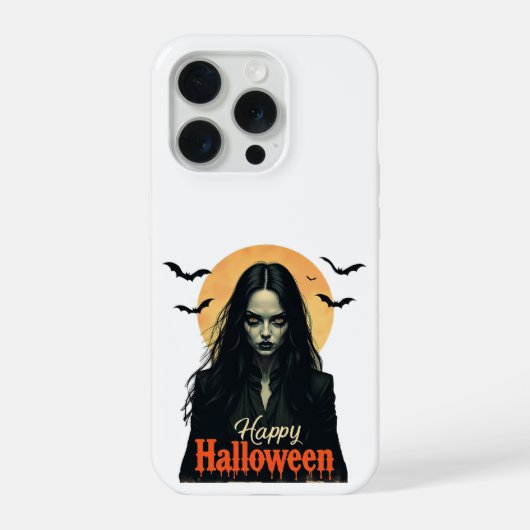 ゴシック様式のハロウィーン魔女 iPhoneケース (裏面)
