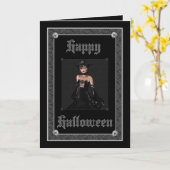 ゴシック様式のハロウィーン カード (黄色い花)