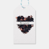ゴシック様式のハートで作られた黒い花。ダークロマンス。 ギフトタグ (裏面)