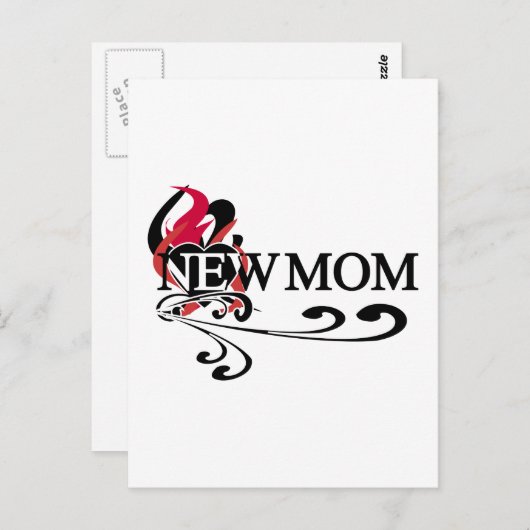 ゴシック様式のハート新しいママTシャツとギフト ポストカード (正面/裏面)