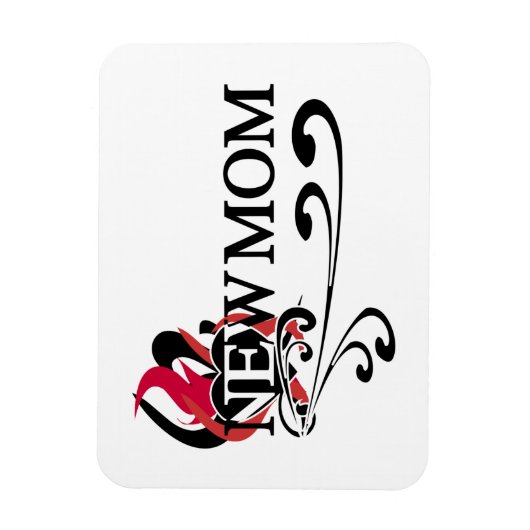 ゴシック様式のハート新しいママTシャツとギフト マグネット (縦)