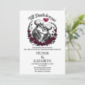 ゴシック様式のバラは死ぬまで我々のパーツ結婚スケルトン 招待状 (スタンド正面)