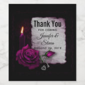 ゴシック様式のバラ、ロウソク、羊皮紙、ロケ結婚ット ワインラベル (シングルラベル)