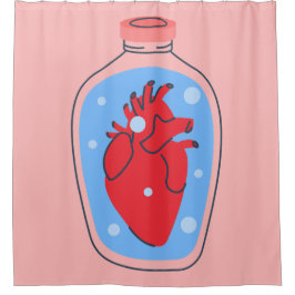 ゴシック様式のバレンタインデンピンクの人間ハート シャワーカーテン