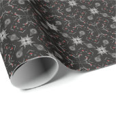 ゴシック様式のバロック様式の渦巻き銀花パターン ラッピングペーパー (ロールコーナー)