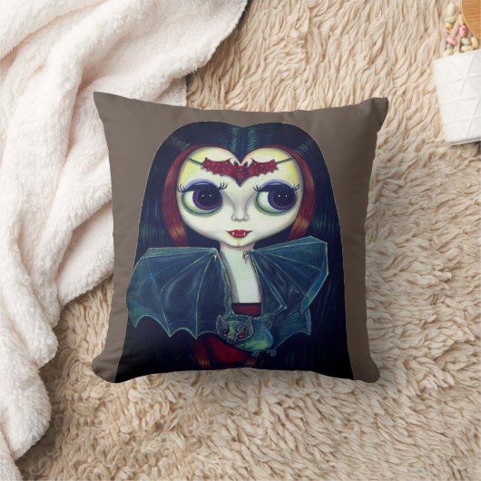 ゴシック様式のバンパイアこうもり大目可愛い クッション (ブランケット)
