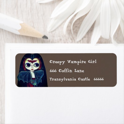 ゴシック様式のバンパイアこうもり大目可愛い ラベル (インサイチュ)
