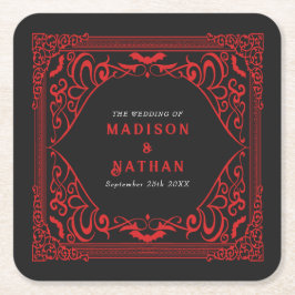 ゴシック様式のバンパイア結婚大聖堂 スクエアペーパーコースター