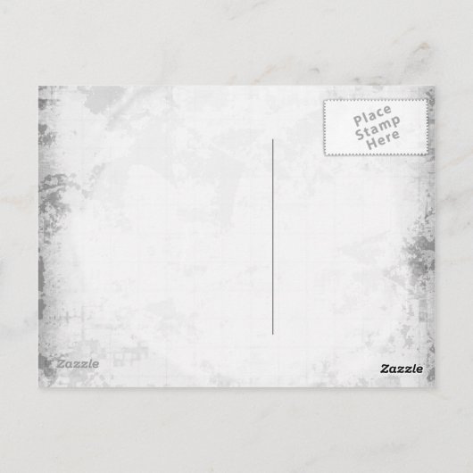 ゴシック様式のパンクエモ赤いハートと黒ストライプ ポストカード (裏面)