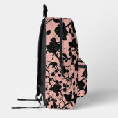 ゴシック様式のピンクと黒の墓地バラ プリントバックパック (左)
