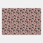 ゴシック様式のピンクと黒の墓地バラ ラッピングペーパーシート (正面3)