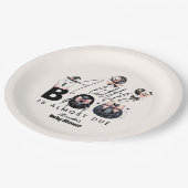 ゴシック様式のピンク色のハロウィーンの赤ちゃんシャワー ペーパープレート (アングル)