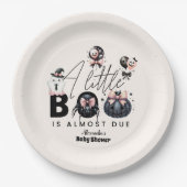 ゴシック様式のピンク色のハロウィーンの赤ちゃんシャワー ペーパープレート (正面)