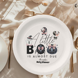 ゴシック様式のピンク色のハロウィーンの赤ちゃんシャワー ペーパープレート