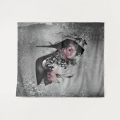 ゴシック様式のファッションスティレットのヒールとモーヴピンクのバラ タペストリー (正面(横))