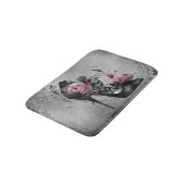 ゴシック様式のファッションスティレットのヒールとモーヴピンクのバラ バスマット (アングル)