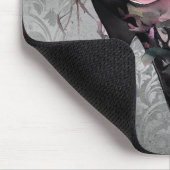 ゴシック様式のファッションスティレットのヒールとモーヴピンクのバラ マウスパッド (コーナー)