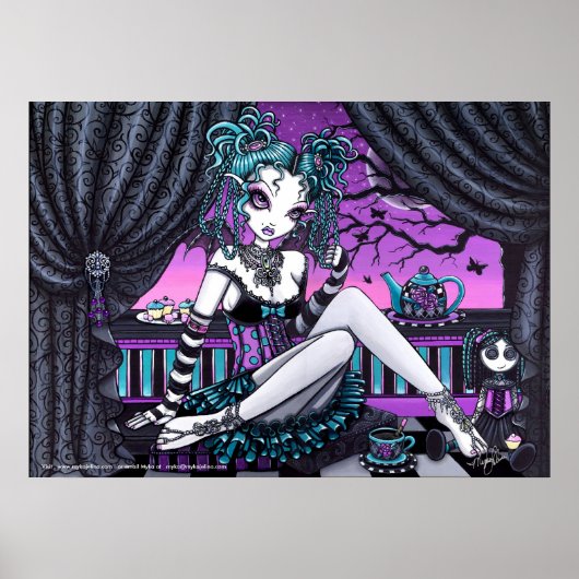 ゴシック様式のフェアリー茶のパーティーポスター ポスター (正面)