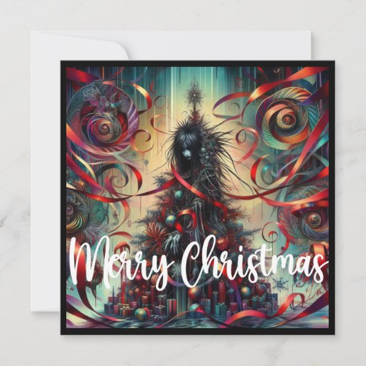 ゴシック様式のフェスティバルツリーに隠れる少女 シーズンカード (正面)