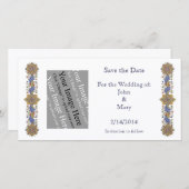 ゴシック様式のフォトカスタムカードテンプレートの保存 セーブザデート (正面/裏面)