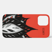 ゴシック様式のフラワーインクスケッチ赤と黒の名前 Case-Mate iPhoneケース (裏面 (横))