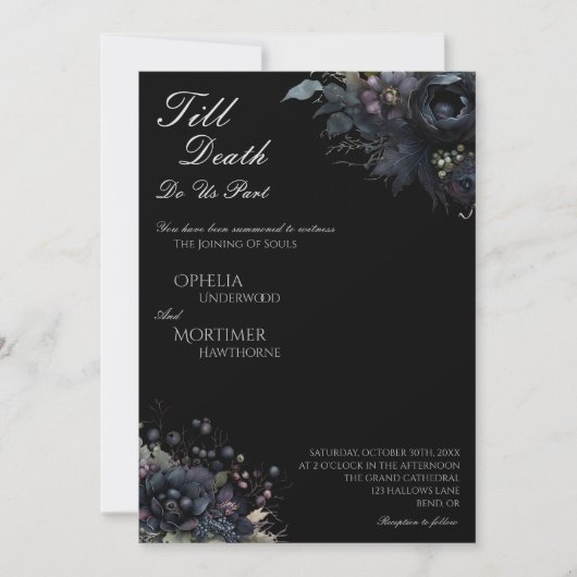 ゴシック様式のフローラは結婚死の詳細と 招待状 (正面)