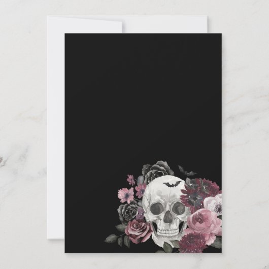 ゴシック様式のフローラスカルで30歳の誕生日を迎える 招待状 (裏面)