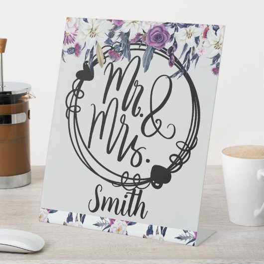 ゴシック様式のフローラ結婚のカスタム標識 台座サイン (インサイチュ)