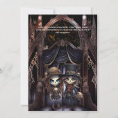 ゴシック様式のブライダルカップルゴシック大聖堂ダークムーディー 招待状 (裏面)