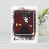 ゴシック様式のブライダルシャワー招待小悪魔 招待状 (スタンド正面)